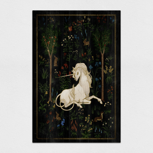 Alohazing Unicorn In Forest Wood Print