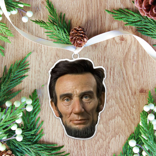 Alohazing 3D Real Face Abraham Lincoln Christmas Ornament
