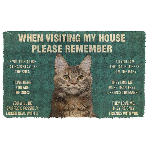 Alohazing 3D Please Remember Polydactyl Cat House Rules Doormat