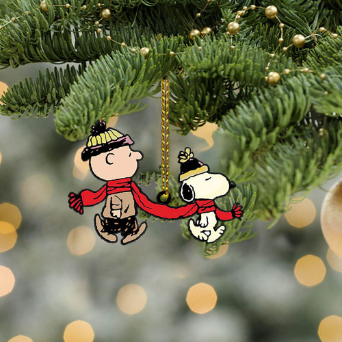 Alohazing 3D Cartoon Dog And Charlie On Christmas Day Custom Plastic Ornament