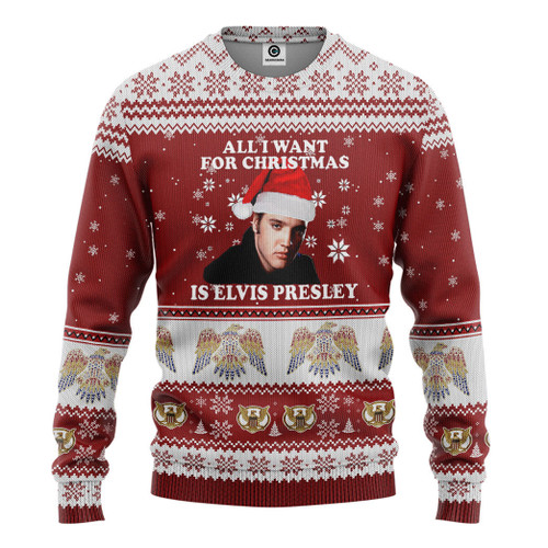 Alohazing 3D All I Want For Christmas Is ELV PRL Custom Ugly Sweater