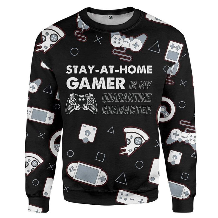 Alohazing 3D Stay At Home Gamer is My Q Character Custom Sweatshirt Apparel