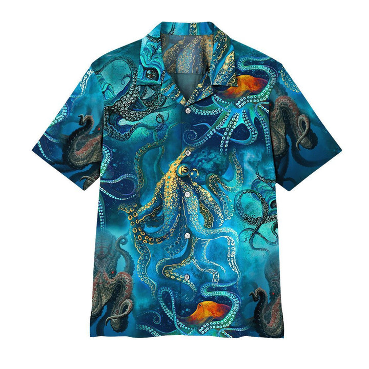 Alohazing 3D Blue Ocean Octopus Hawaii Shirt