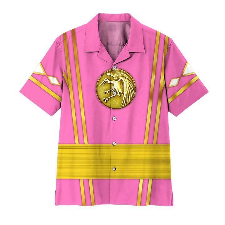 Alohazing 3D Mighty Morphin Power Rangers Ninja Rangers Pink Crane Custom Hawaii Shirt