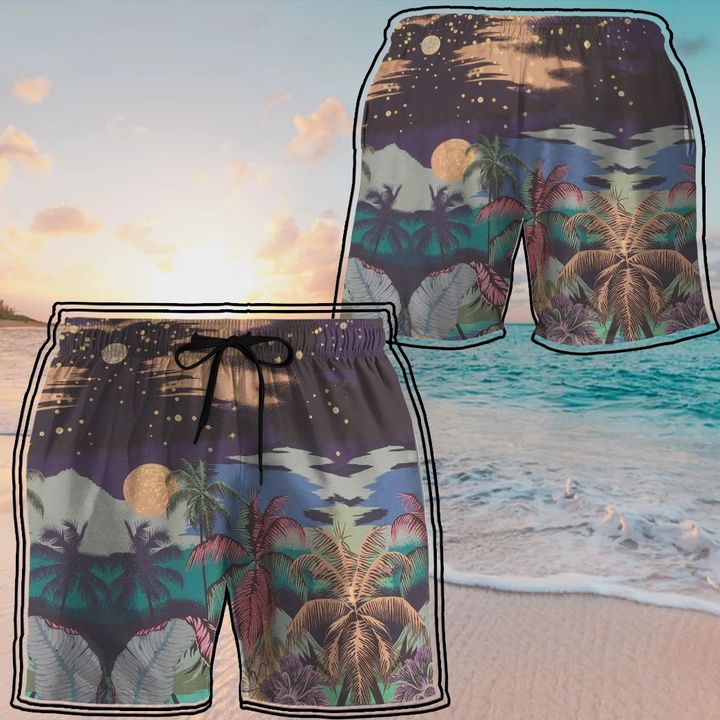 Palm Tree Midnight Beach Shorts