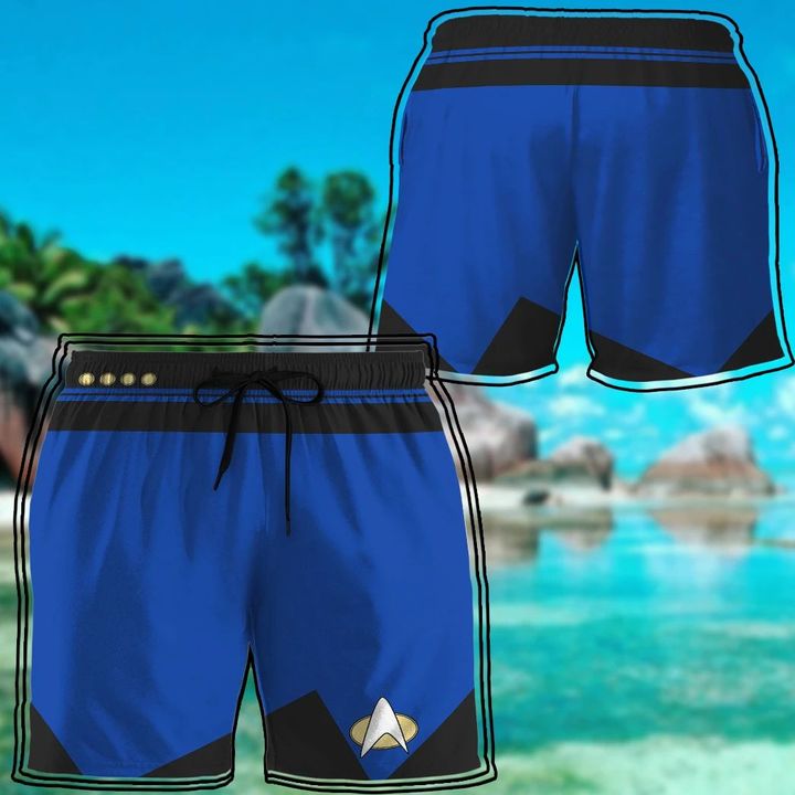 Blue Star Trek Custom Beach Shorts