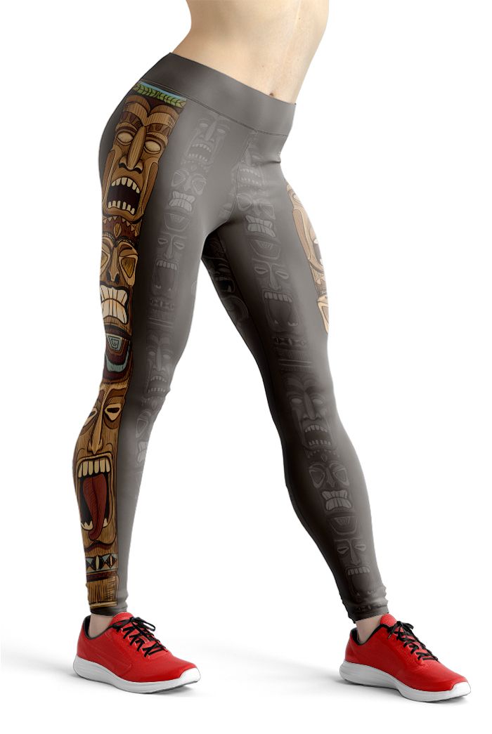 Alohazing 3D Tiki Tiki Mysterious Totem Legging