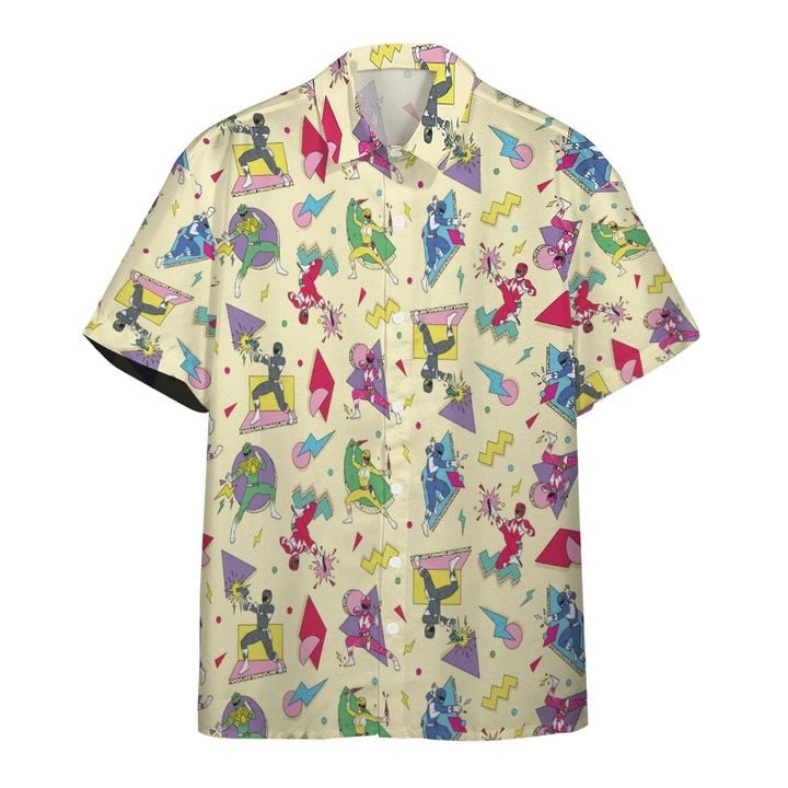 Mighty Morphin Power Rangers Hawaii Button Shirt