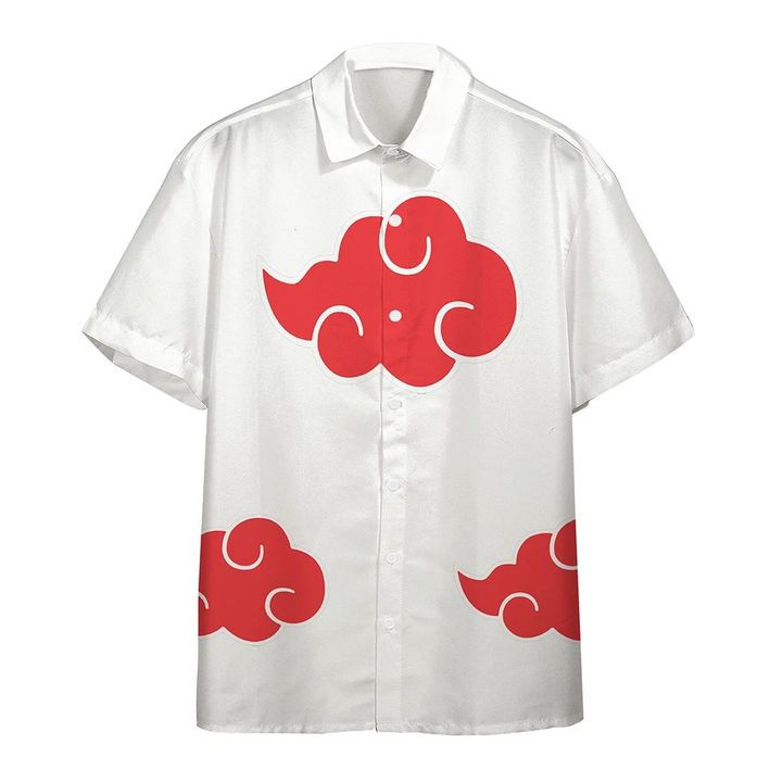 Anime Naruto Shippuden White Akatsuki Cosplay Custom Button Shirt