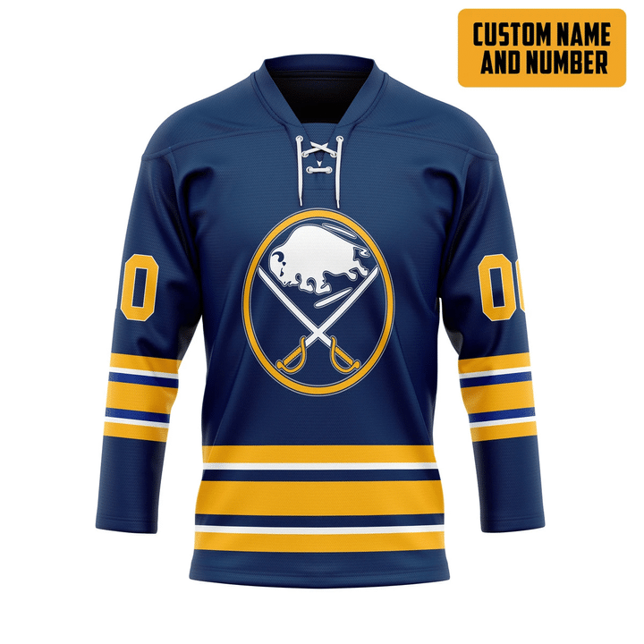 Alohazing 3D Buffalo Sabres NHL Custom Name Custom Number Hockey Jersey