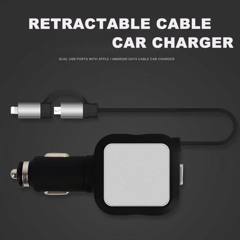 🔥NEW YEAR SALE🔥 Button Recall - 2 In 1 Automatic Retractable Style Charger