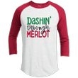 Dashin Through Merlot Premium Christmas Raglan
