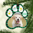 Dog Paw - Merry Christmas - Personalized Shaped Ornament