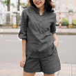 Women's Solid Color Linen Stand Collar Short Sleeve 🔥HOT DEAL - 50% OFF🔥