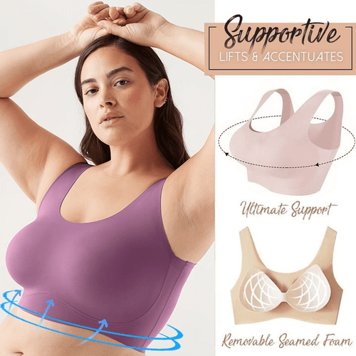 Women's Real Plus Size Comfort Seamless Lightly Bra (Anti-Uniboob) 🔥HOT DEAL - 50% OFF🔥