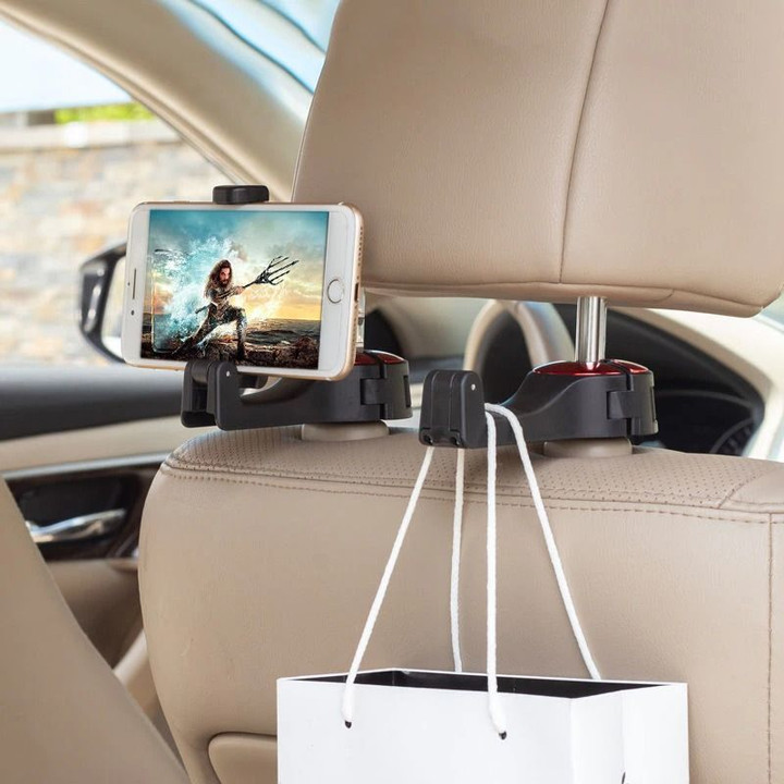 🔥 BUY 2 FREE SHIPPING 🔥 Car Seat Rear Hook with Mobile Phone Holder
