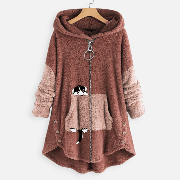 Women's Plus Size Hoodie Coat Button Pocket Animal 🔥HOT DEAL - 50% OFF🔥
