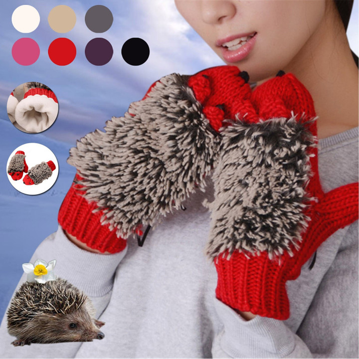 Hedgehog Cartoon Cotton Gloves Warm Knitted 🔥HOT SALE 50%🔥