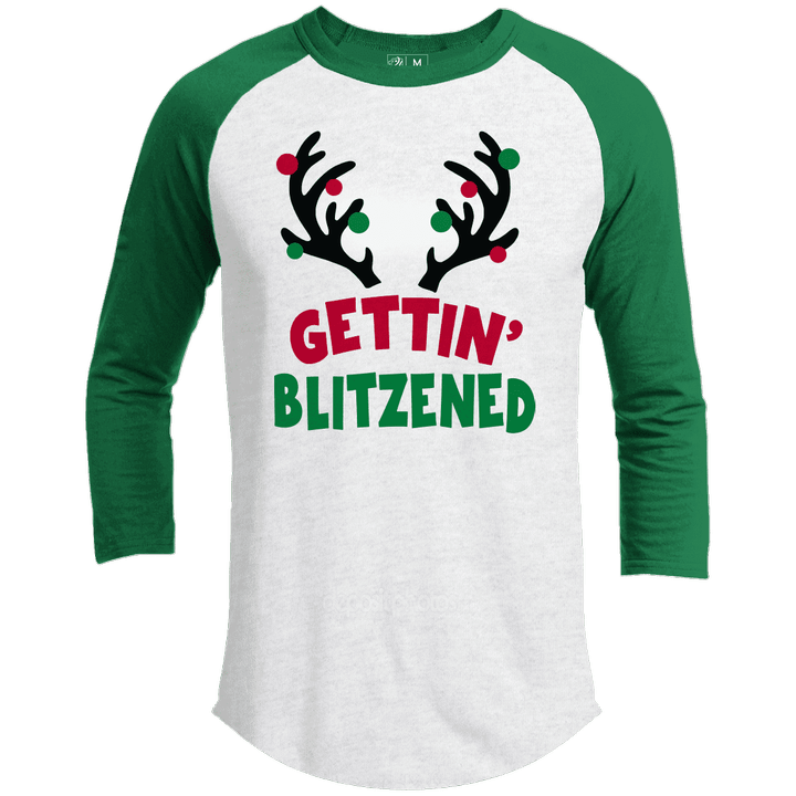 Gettin Blitzened Premium Christmas Raglan