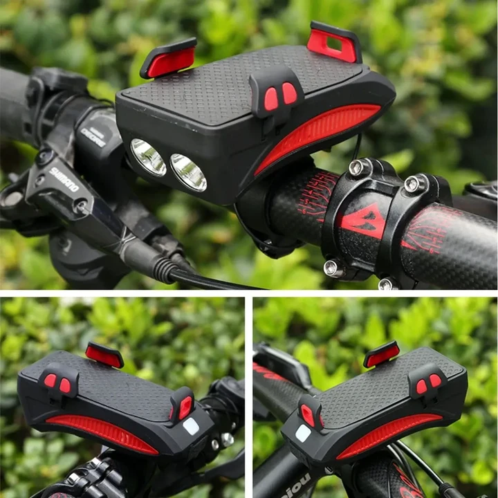 Mobile Phone Bracket with Bicycle Lights