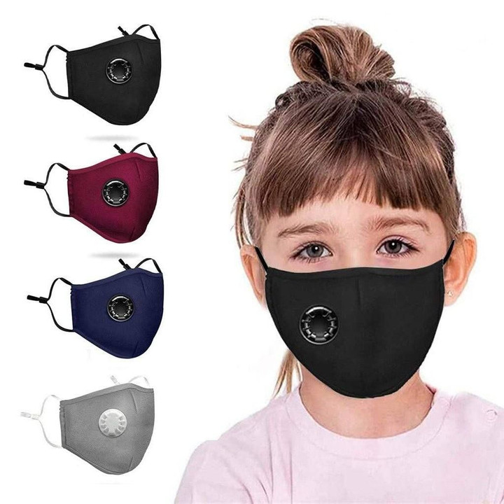 4-Pack: Children's Seamless Reusable Washable Face Mask Bandanas With Breathing Valve