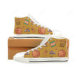 Basketball Pattern White Classic High Top Canvas Shoes