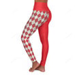 Checkerboard Stripes Red White All Over Print 3D Legging