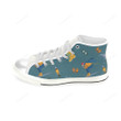 Skiing Pattern White Classic High Top Canvas Shoes