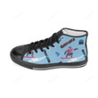 Snowboarding Pattern Black Classic High Top Canvas Shoes