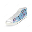 Snowboarding Pattern White Classic High Top Canvas Shoes