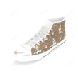 Basset Fauve White Classic High Top Canvas Shoes
