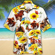 Texas Longhorn Sunflower Hawaiian Shirt