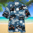 Police Cars Blue Tribal Pattern hawaiian shirt