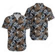 Butterfly Exotic Blue Jungle Tropical Leaves Hawaiian Shirt