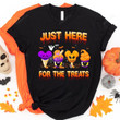 Just Here For The Treats Disney Halloween 2022 Shirt, Mickey Minnie October Trick Or Treat Party Boo Bash Tshirt, Epcot Food And Wine Matching Tee