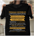 Female Veteran A Warrior's Mentality With A Poet's Soul T-Shirt