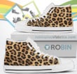 Leopard Fur Print Canvas High Top Shoes