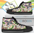 Hippie Butterfly Canvas High Top Shoes