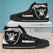 Oakland Raiders Canvas Black High Top Shoes