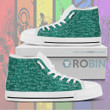 Math Formula Canvas Green High Top Shoes