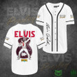 Elvis Presley Rock n Roll Guitar White Baseball Jersey Shirt