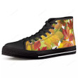 Autumn Fall Leaves Black High Top Shoes
