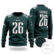 NFL Sanders No 26 Philadelphia Eagles Dark Green Ugly Christmas Sweater