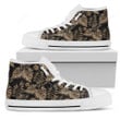 Brown Tropical Palm Leaves Unisex High Top Shoes