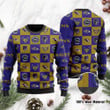 Baltimore Ravens Ugly Sweater Logo Checkered Flannel Design Ugly Christmas Sweater, Ugly Sweater
