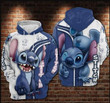 Lilo and Stitch Cute Lover II 3D Hoodie Zip Hoodie, 3D All Over Print Hoodie Zip Hoodie