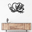 Heart Floral Metal Wall Art With Led Lights, Sign Decoration For Room, Outdoor Home Decor Gift