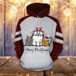 Cat Merry Fluffmas Cute Cat Christmas 3D Hoodie Zip Hoodie, 3D All Over Print Hoodie Zip Hoodie