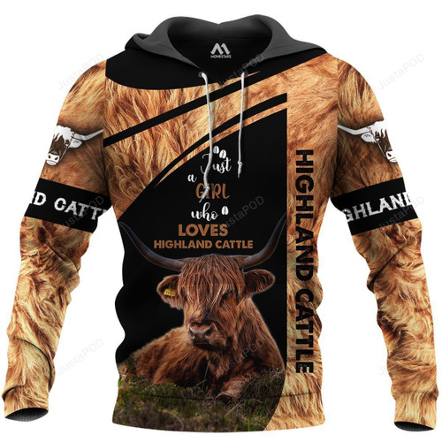 Just A Girl Who Loves Highland Cattle 3D Hoodie