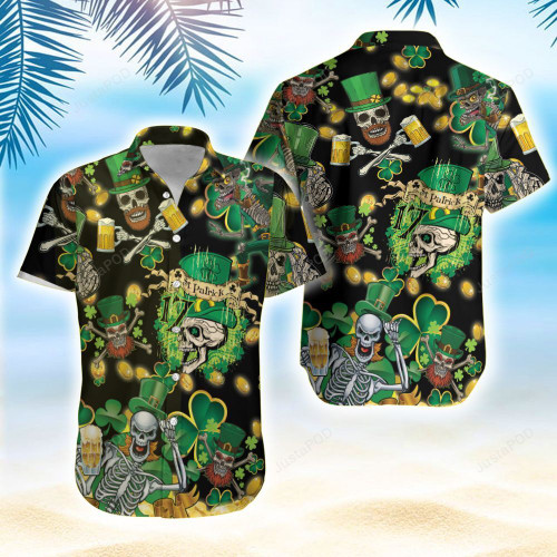 1 - Hawaiian Aloha Shirts St Patricks Day Skull